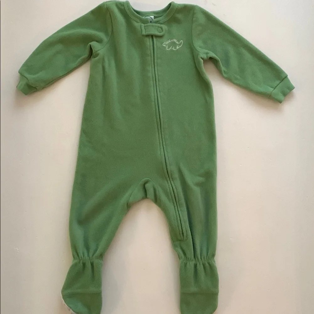 Circo Fleece Green Sleeper/Footed PJs with Little Dinosaur 12 months
